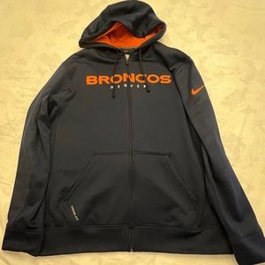 Nike Denver Broncos zip-up hoodie. Men’s Large